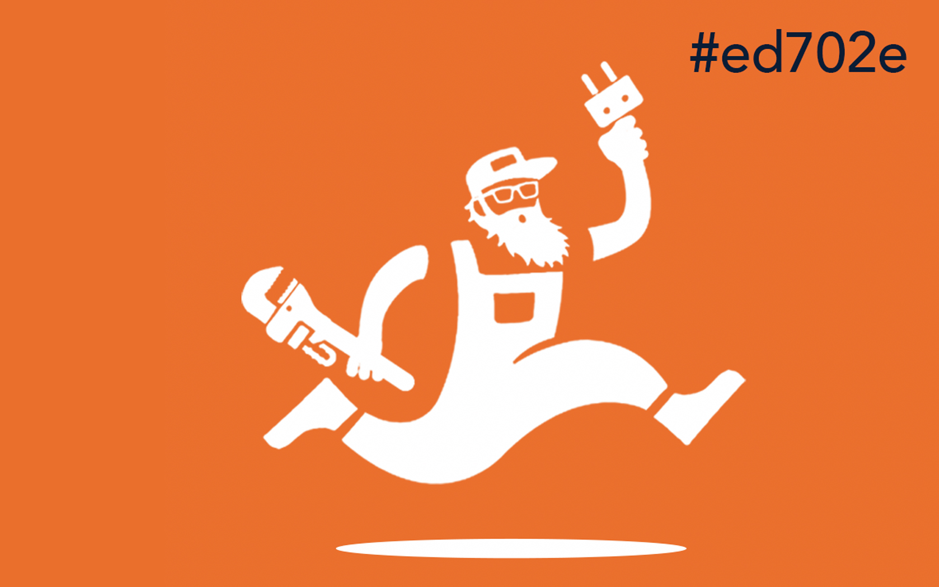 Personnage IES Concept en blanc sur fond orange, code couleur #ed702e