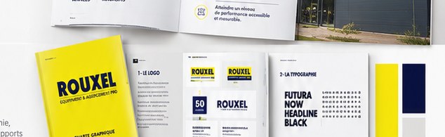 Charte graphique Rouxel avec couverture, logo, typographies et palette