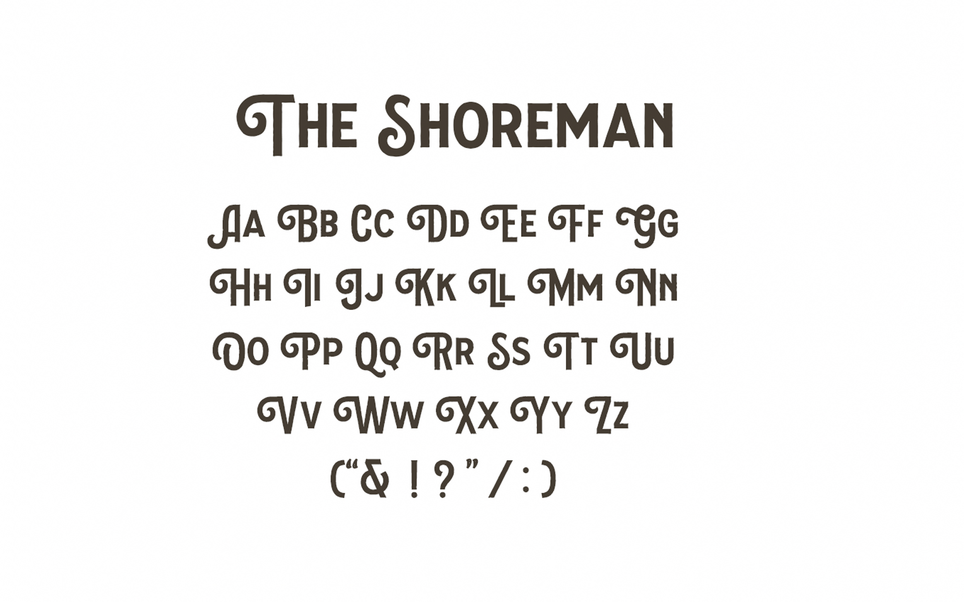 Planche typographique de la police The Shoreman utilisée pour IES Concept