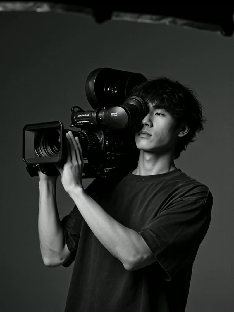 Julian Picard en tournage avec une caméra